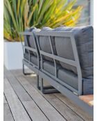 Mueble de jardín en esquina ALICANTE de 6 plazas en teca y aluminio gris antracita