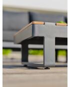 Mueble de jardín en esquina ALICANTE de 6 plazas en teca y aluminio gris antracita