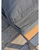 Mueble de jardín en esquina ALICANTE de 6 plazas en teca y aluminio gris antracita