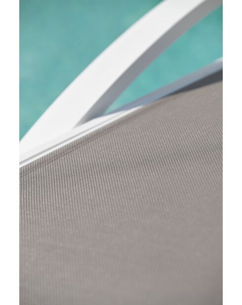 2 bains de soleil BARCELONA blanc/gris - 195x74x32 cm