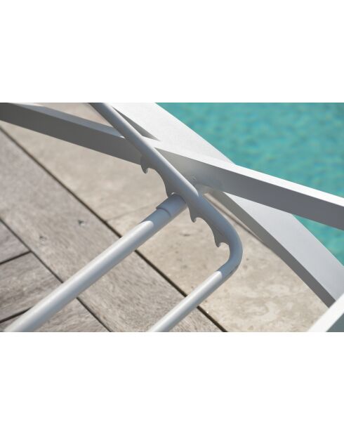 2 bains de soleil BARCELONA blanc/gris - 195x74x32 cm