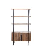 Étagère 2 portes plateau marbre Manguier Kfir III multicolore - 95x40x170 cm