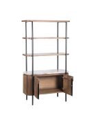 Étagère 2 portes plateau marbre Manguier Kfir III multicolore - 95x40x170 cm