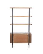 Étagère 2 portes plateau marbre Manguier Kfir III multicolore - 95x40x170 cm