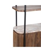 Étagère 2 portes plateau marbre Manguier Kfir III multicolore - 95x40x170 cm