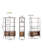 Étagère 2 portes plateau marbre Manguier Kfir III multicolore - 95x40x170 cm