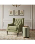 Tavolino verde, piano in marmo verde Manara - 30x30x52 cm