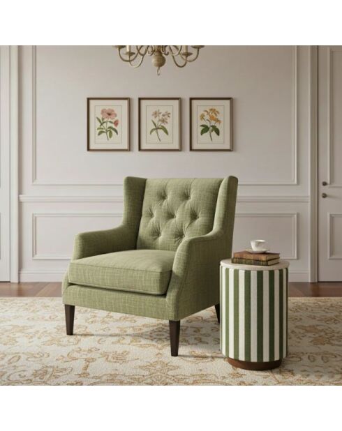 Tavolino verde, piano in marmo verde Manara - 30x30x52 cm