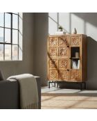 Manguier Sculture II beige dressoir met 3 deuren, hoog, 90x40x135 cm