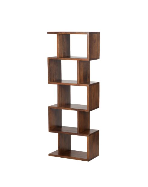 Libreria grande Alan brown in legno di mango - 55x30x150 cm