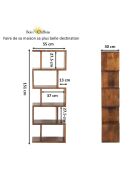 Alan bruine grote boekenkast van mangohout - 55x30x150 cm