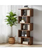 Alan bruine grote boekenkast van mangohout - 55x30x150 cm