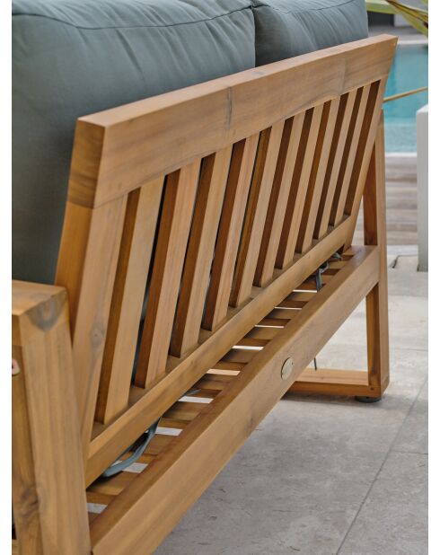 ARACAJU Gartenlounge für 4 Personen aus braunem und olivgrünem Akazienholz