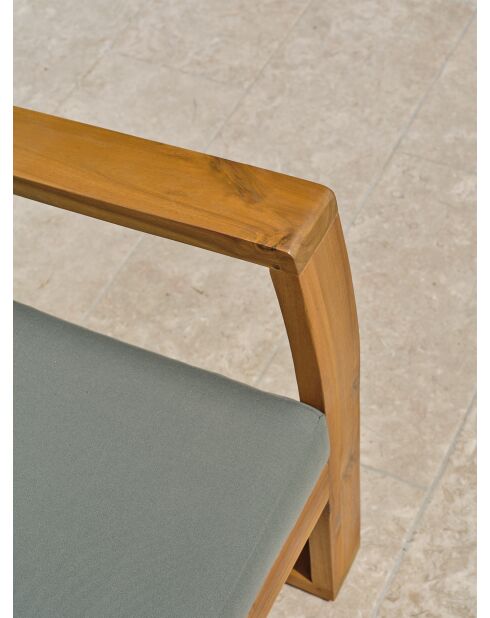 ARACAJU Gartenlounge für 4 Personen aus braunem und olivgrünem Akazienholz