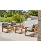 ARACAJU Gartenlounge für 4 Personen aus braunem und olivgrünem Akazienholz