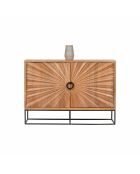 Credenza con 2 ante scolpite Manguier Solaris II beige - 120x42x85 cm
