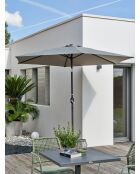 Parasol MARBELLA à manivelle gris anthracite et Kaki - 138x14x14cm