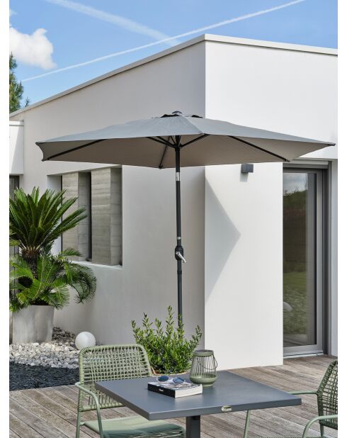 MARBELLA Regenschirm mit Griff Anthrazitgrau und Khaki - 138x14x14cm