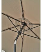 Parasol MARBELLA à manivelle gris anthracite et Kaki - 138x14x14cm