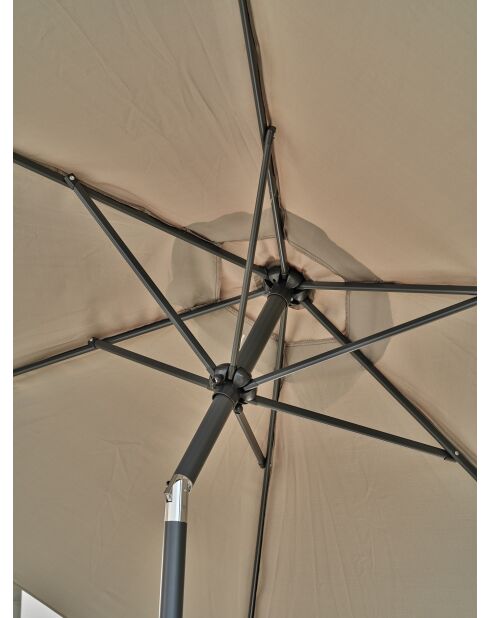 MARBELLA Regenschirm mit Griff Anthrazitgrau und Khaki - 138x14x14cm