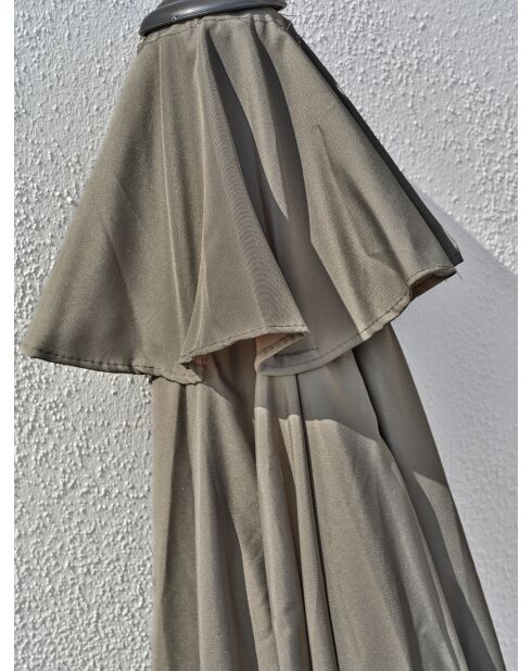MARBELLA Regenschirm mit Griff Anthrazitgrau und Khaki - 138x14x14cm