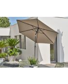 Parasol MARBELLA à manivelle gris anthracite et Kaki - 138x14x14cm