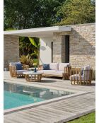 BOGOTA 5-Sitzer-Gartenlounge aus braunem und ecrufarbenem Akazienholz