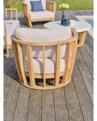 BOGOTA 5-Sitzer-Gartenlounge aus braunem und ecrufarbenem Akazienholz