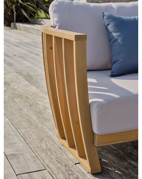 BOGOTA 5-Sitzer-Gartenlounge aus braunem und ecrufarbenem Akazienholz