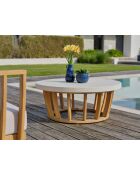 BOGOTA 5-Sitzer-Gartenlounge aus braunem und ecrufarbenem Akazienholz