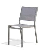 STOCKHOLM stapelbarer Gartenstuhl aus Textilen und anthrazitgrauem Aluminium - 103x62x100cm
