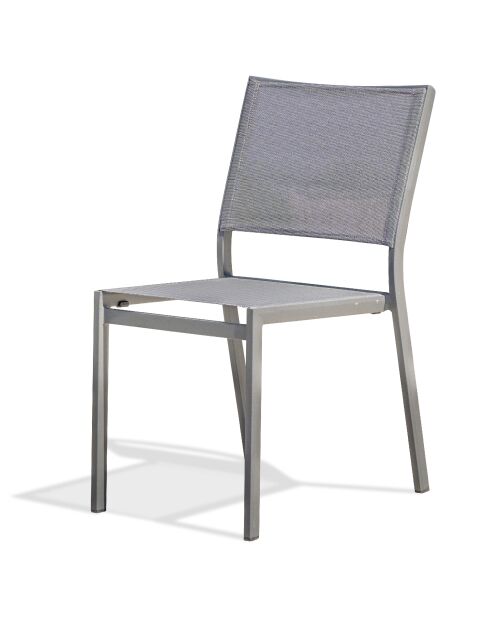 STOCKHOLM stapelbarer Gartenstuhl aus Textilen und anthrazitgrauem Aluminium - 103x62x100cm