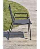 FLORIDE Stapelbarer Gartensessel aus Textilen und anthrazitgrauem Aluminium - 103x62x100cm