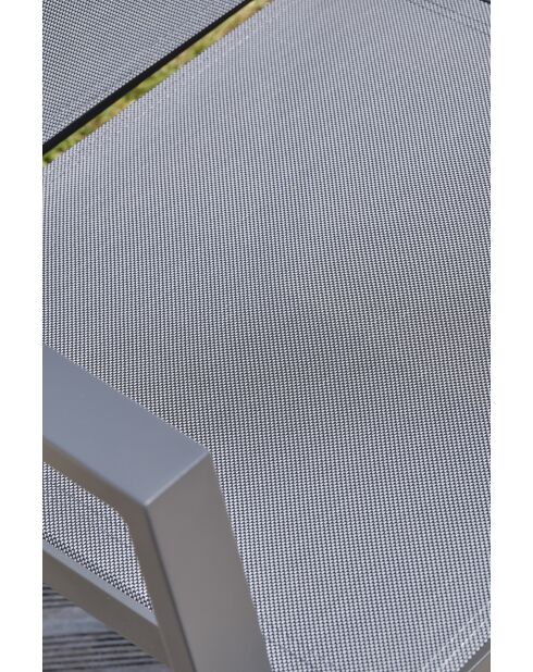 FLORIDE stapelbare tuinfauteuil in textileen en antracietgrijs aluminium - 103x62x100cm