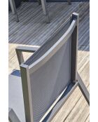 FLORIDE Stapelbarer Gartensessel aus Textilen und anthrazitgrauem Aluminium - 103x62x100cm