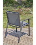 FLORIDE Stapelbarer Gartensessel aus Textilen und anthrazitgrauem Aluminium - 103x62x100cm