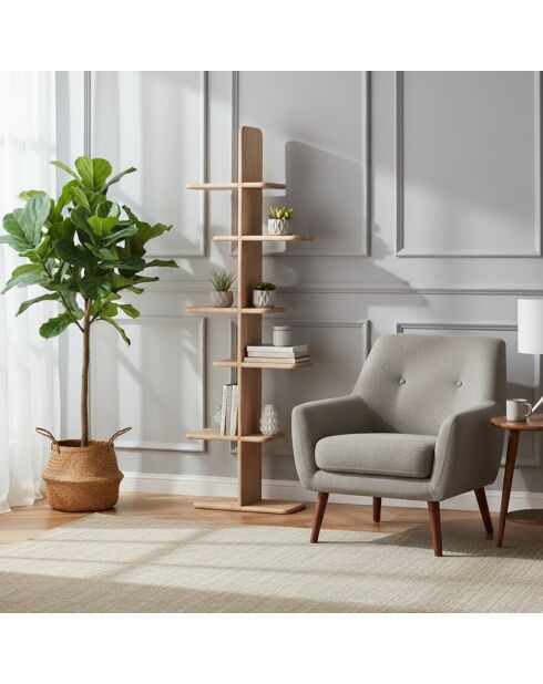 Ariel II beigefarbenes skulpturales Bücherregal - 64x28x200 cm