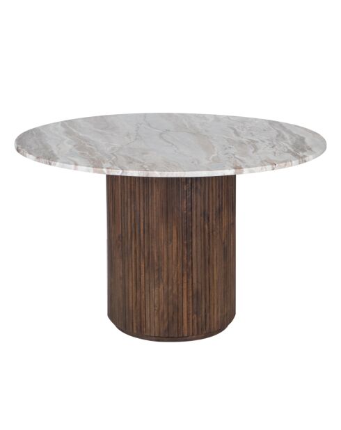 Runde Esstischplatte Manguier Kfir III braune Marmorplatte - 120x120x76 cm