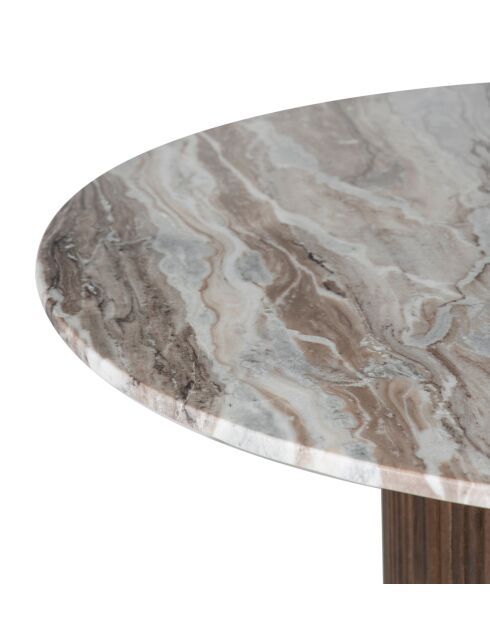 Runde Esstischplatte Manguier Kfir III braune Marmorplatte - 120x120x76 cm