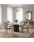 Runde Esstischplatte Manguier Kfir III braune Marmorplatte - 120x120x76 cm