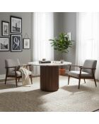 Runde Esstischplatte Manguier Kfir III braune Marmorplatte - 120x120x76 cm