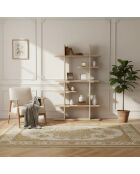 Ariel II beigefarbenes offenes Bücherregal - 124x28x200 cm