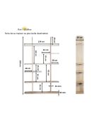 Ariel II beigefarbenes offenes Bücherregal - 124x28x200 cm