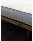 Salón de jardín bajo IBARRA de 5 plazas en aluminio imitación madera y cuerda tejida marrón y crudo