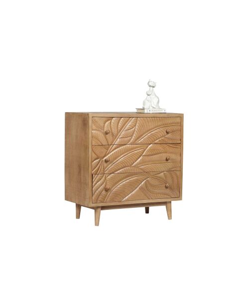 Uitgesneden dressoir met 3 laden Manguier Floria II bruin - 85x42x85 cm