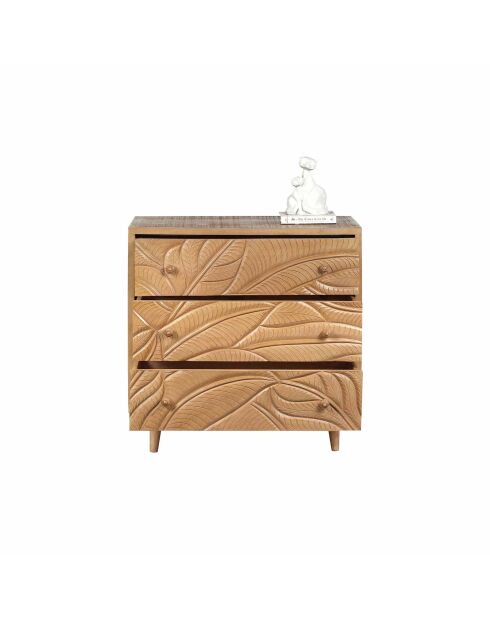 Uitgesneden dressoir met 3 laden Manguier Floria II bruin - 85x42x85 cm