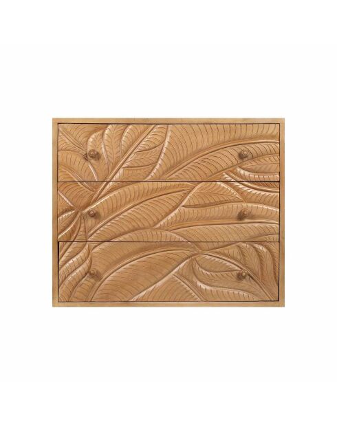 Uitgesneden dressoir met 3 laden Manguier Floria II bruin - 85x42x85 cm