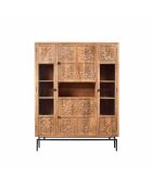 4-türiges Bücherregal Manguier Sculture II beige - 120x40x155 cm