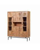 4-türiges Bücherregal Manguier Sculture II beige - 120x40x155 cm