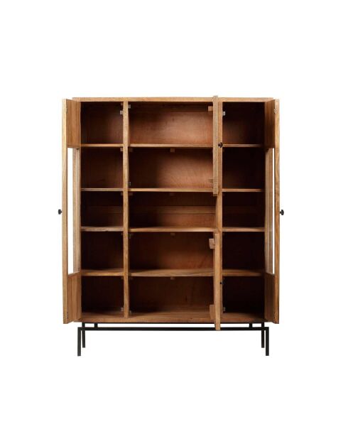 4-türiges Bücherregal Manguier Sculture II beige - 120x40x155 cm